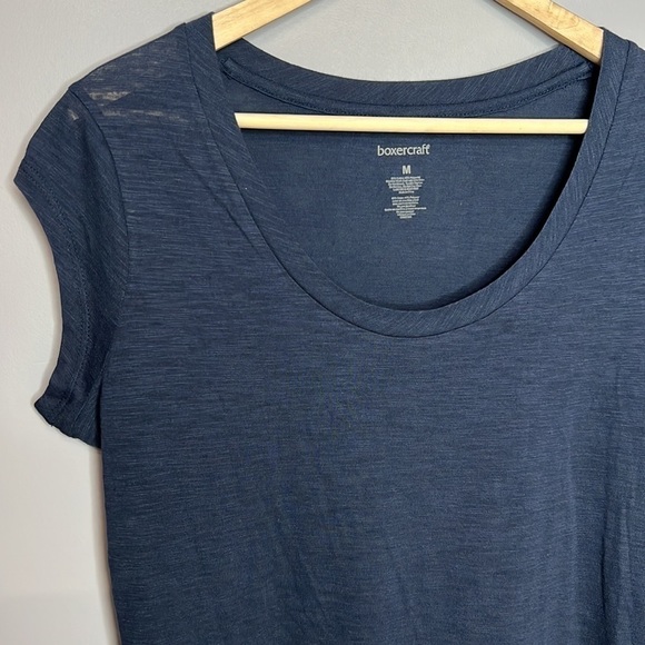 BOXERCRAFT MEDIUM BLUE SHORT SLEEVED SCOOP NECK SLEEP SHIRT - Picture 2 of 5